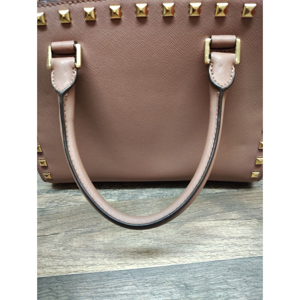 MICHAEL Michael Kors Selma Stud Medium Top Zip Leather Satchel Handbag Luggage - Picture 6 of 16
